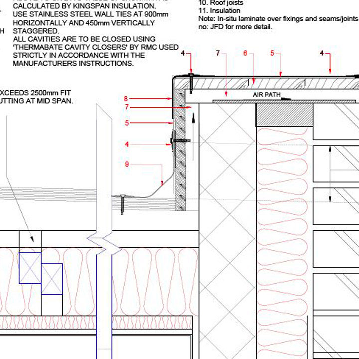 architectural design section showing air flow