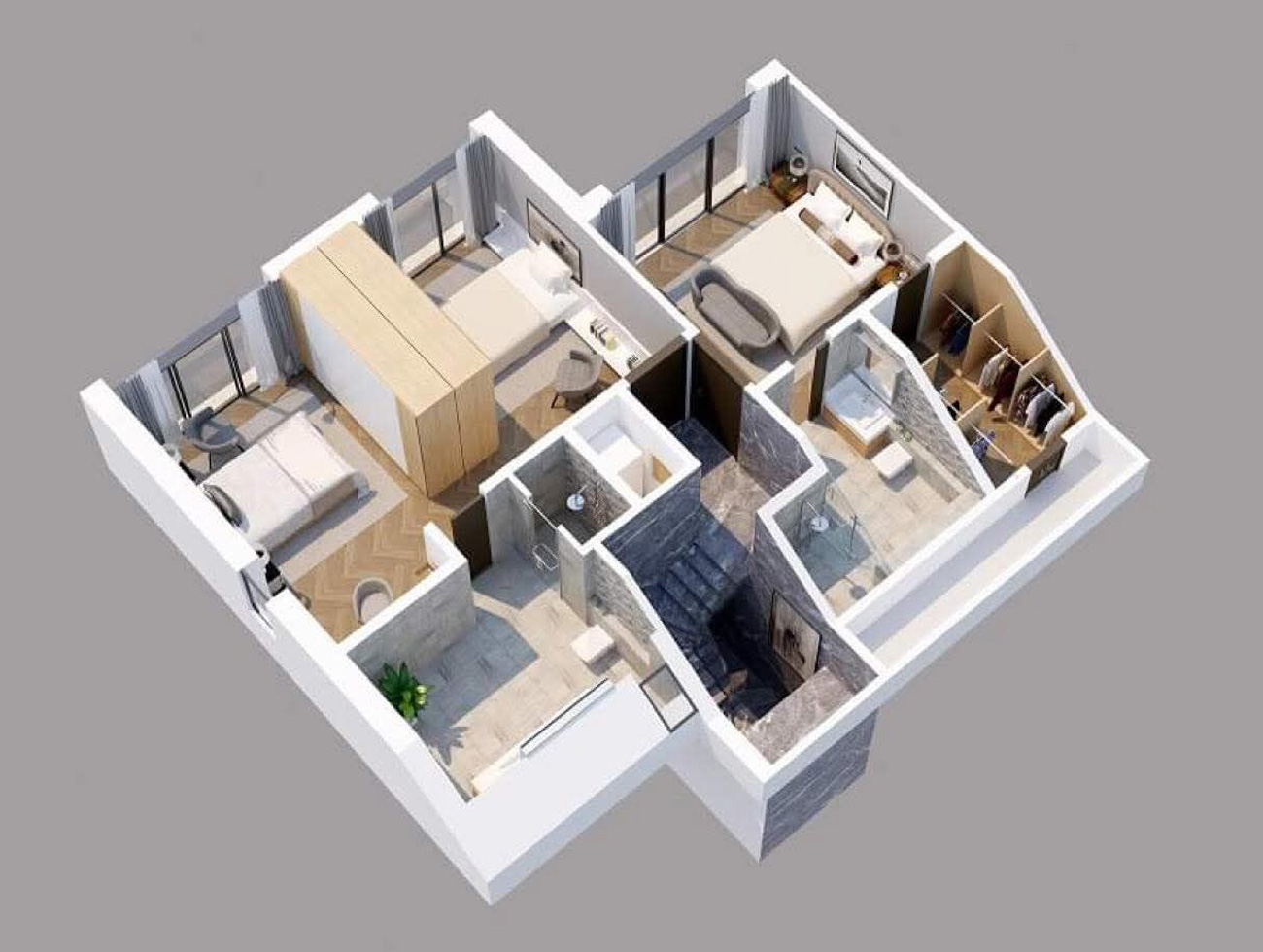 modern coastal home ireland interior design 3D rendering